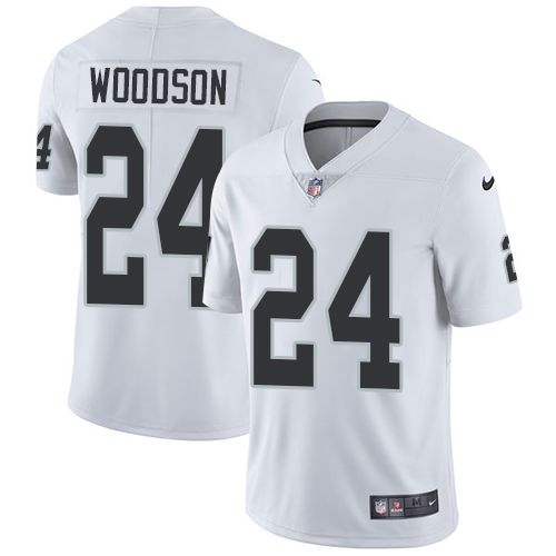 Nike Raiders #24 Charles Woodson White Youth Stitched NFL Vapor Untouchable Limited Jersey