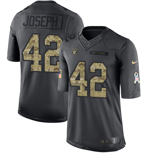 Nike Raiders #42 Karl Joseph Black Youth Stitched NFL Limited 2016 Salute to Service Jersey