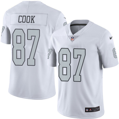 Nike Raiders #87 Jared Cook White Youth Stitched NFL Limited Rush Jersey