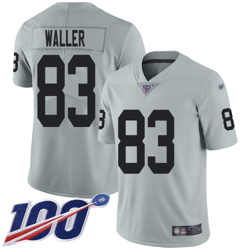 Nike Raiders #83 Darren Waller Silver Youth Stitched NFL Limited Inverted Legend 100th Season Jersey