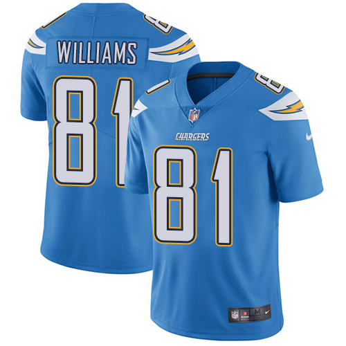 Nike Chargers #81 Mike Williams Electric Blue Alternate Youth Stitched NFL Vapor Untouchable Limited Jersey