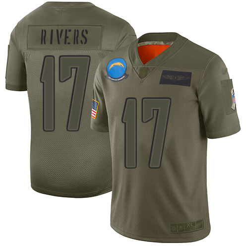 Nike Chargers #17 Philip Rivers Camo Youth Stitched NFL Limited 2019 Salute to Service Jersey