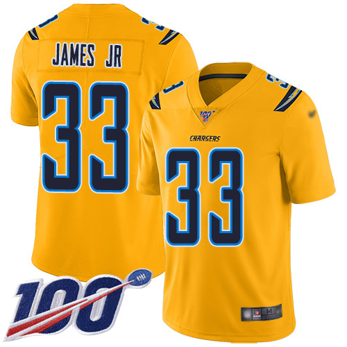 Nike Chargers #33 Derwin James Jr Gold Youth Stitched NFL Limited Inverted Legend 100th Season Jersey