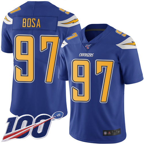 Nike Chargers #97 Joey Bosa Electric Blue Youth Stitched NFL Limited Rush 100th Season Jersey
