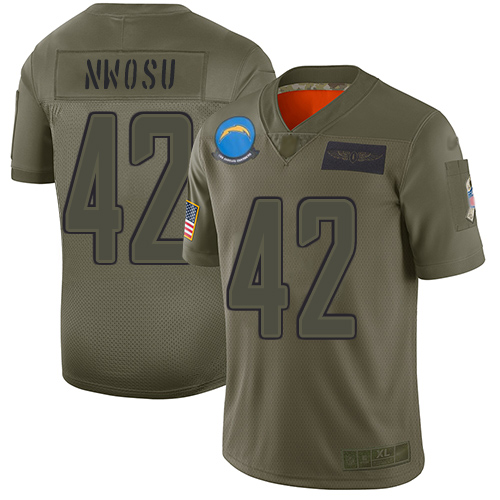 Nike Chargers #42 Uchenna Nwosu Camo Youth Stitched NFL Limited 2019 Salute to Service Jersey