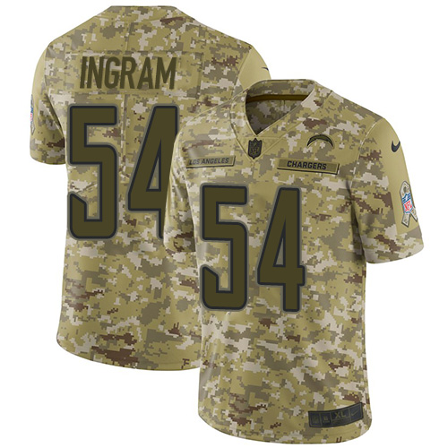 Nike Chargers #54 Melvin Ingram Camo Youth Stitched NFL Limited 2018 Salute to Service Jersey