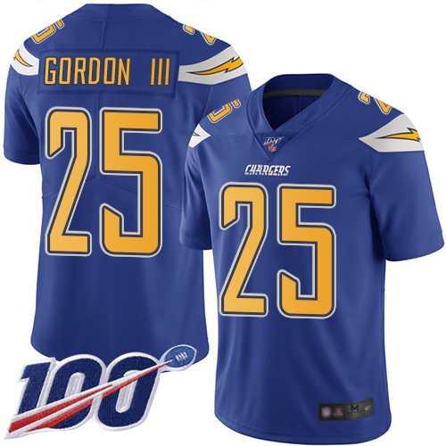 Nike Chargers #25 Melvin Gordon III Electric Blue Youth Stitched NFL Limited Rush 100th Season Jersey