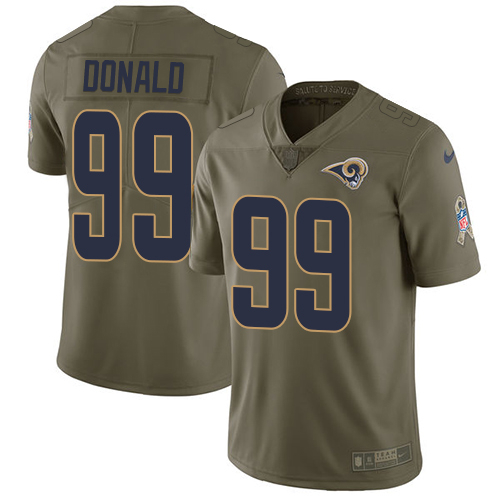 Nike Rams #99 Aaron Donald Olive Youth Stitched NFL Limited 2017 Salute to Service Jersey