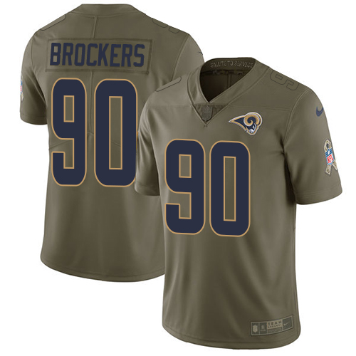 Nike Rams #90 Michael Brockers Olive Youth Stitched NFL Limited 2017 Salute to Service Jersey