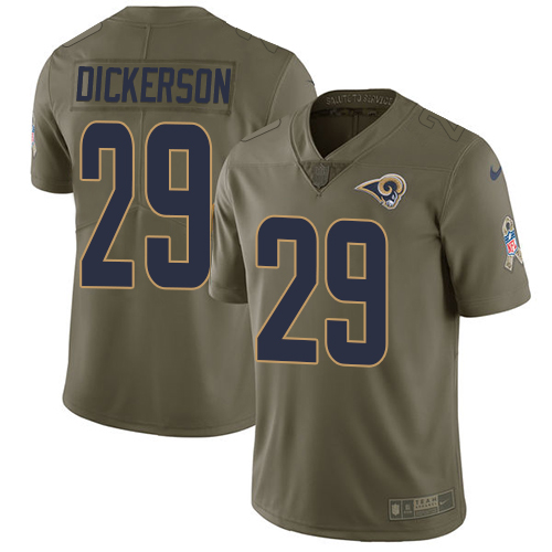 Nike Rams #29 Eric Dickerson Olive Youth Stitched NFL Limited 2017 Salute to Service Jersey