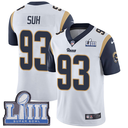 Nike Rams #93 Ndamukong Suh White Super Bowl LIII Bound Youth Stitched NFL Vapor Untouchable Limited Jersey