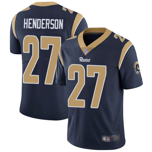 Nike Rams #27 Darrell Henderson Navy Blue Team Color Youth Stitched NFL Vapor Untouchable Limited Jersey