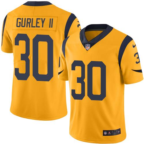 Nike Rams #30 Todd Gurley II Gold Youth Stitched NFL Limited Rush Jersey