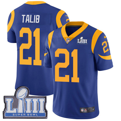 Nike Rams #21 Aqib Talib Royal Blue Alternate Super Bowl LIII Bound Youth Stitched NFL Vapor Untouchable Limited Jersey