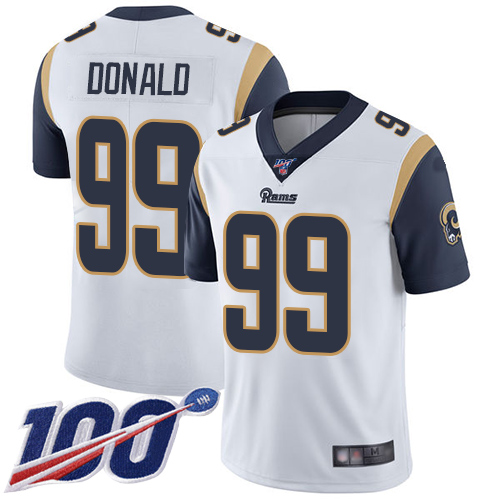 Nike Rams #99 Aaron Donald White Youth Stitched NFL 100th Season Vapor Limited Jersey