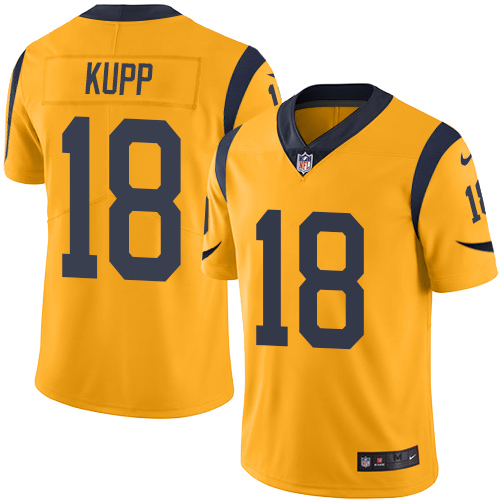 Nike Rams #18 Cooper Kupp Gold Youth Stitched NFL Limited Rush Jersey