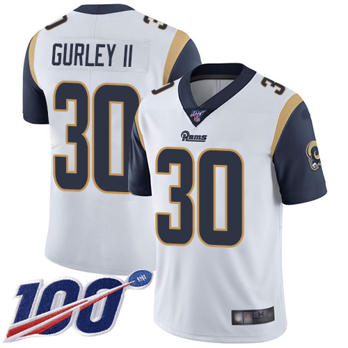 Nike Rams #30 Todd Gurley II White Youth Stitched NFL 100th Season Vapor Limited Jersey