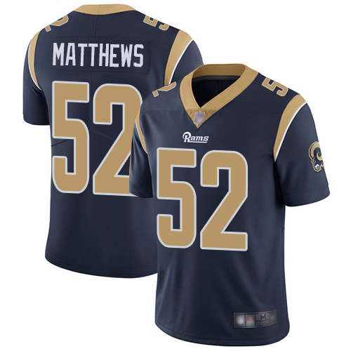 Nike Rams #52 Clay Matthews Navy Blue Team Color Youth Stitched NFL Vapor Untouchable Limited Jersey