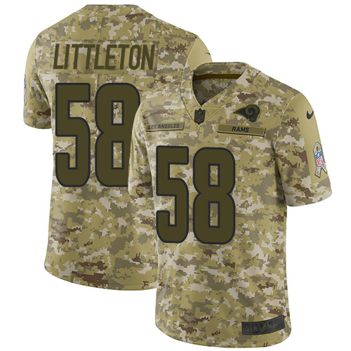 Nike Rams #58 Cory Littleton Camo Youth Stitched NFL Limited 2018 Salute to Service Jersey