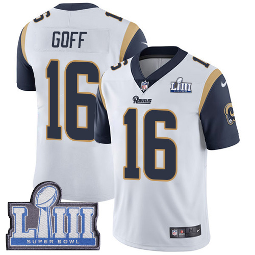 Nike Rams #16 Jared Goff White Super Bowl LIII Bound Youth Stitched NFL Vapor Untouchable Limited Jersey