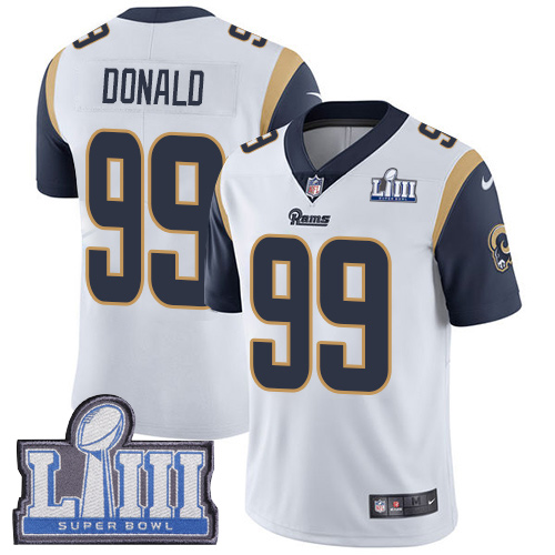 Nike Rams #99 Aaron Donald White Super Bowl LIII Bound Youth Stitched NFL Vapor Untouchable Limited Jersey