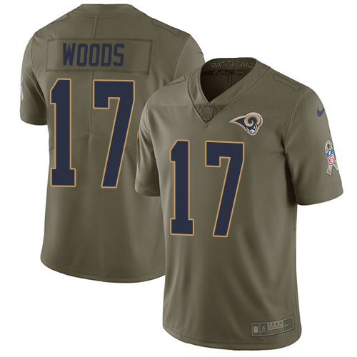 Nike Rams #17 Robert Woods Olive Youth Stitched NFL Limited 2017 Salute to Service Jersey