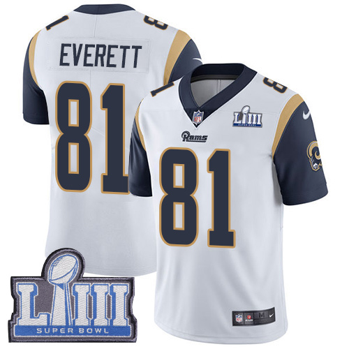 Nike Rams #81 Gerald Everett White Super Bowl LIII Bound Youth Stitched NFL Vapor Untouchable Limited Jersey
