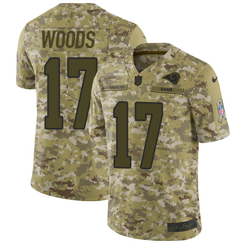 Nike Rams #17 Robert Woods Camo Youth Stitched NFL Limited 2018 Salute to Service Jersey