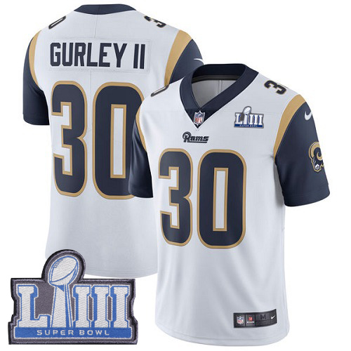 Nike Rams #30 Todd Gurley II White Super Bowl LIII Bound Youth Stitched NFL Vapor Untouchable Limited Jersey