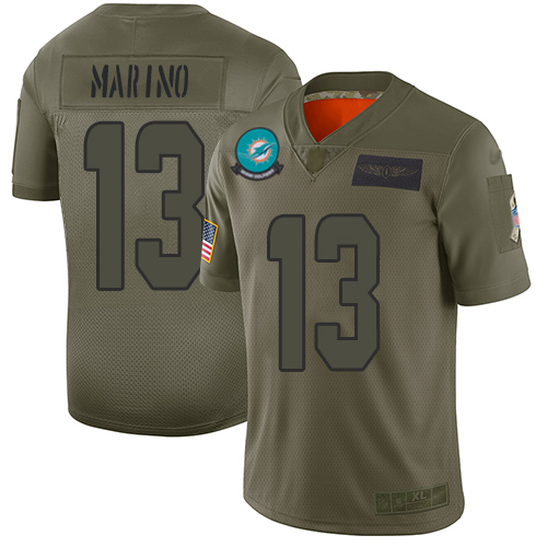 Nike Dolphins #13 Dan Marino Camo Youth Stitched NFL Limited 2019 Salute to Service Jersey