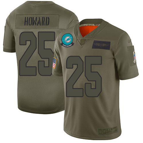 Nike Dolphins #25 Xavien Howard Camo Youth Stitched NFL Limited 2019 Salute to Service Jersey