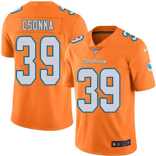 Nike Dolphins #39 Larry Csonka Orange Youth Stitched NFL Limited Rush Jersey