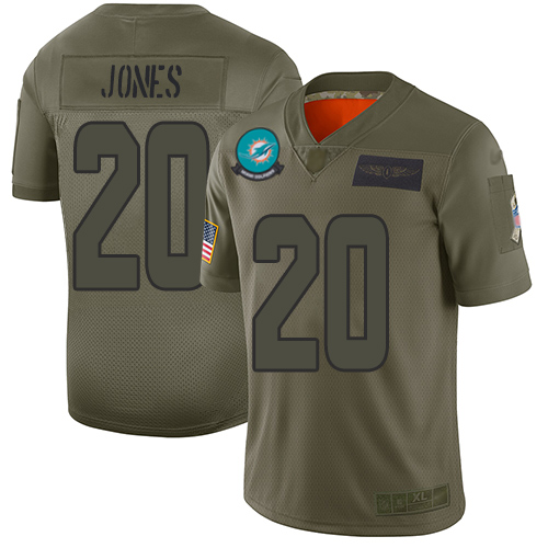Nike Dolphins #20 Reshad Jones Camo Youth Stitched NFL Limited 2019 Salute to Service Jersey