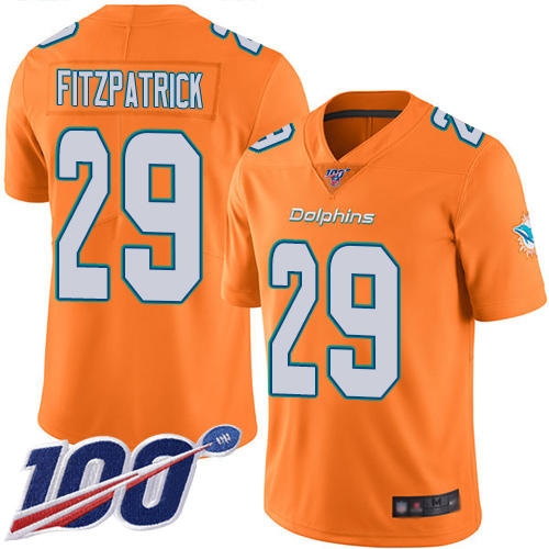Nike Dolphins #29 Minkah Fitzpatrick Orange Youth Stitched NFL Limited Rush 100th Season Jersey