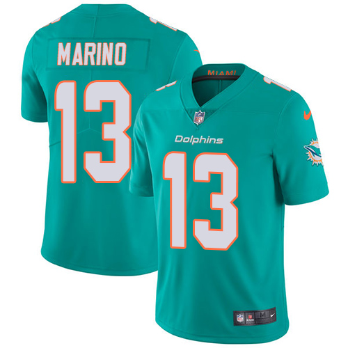Nike Dolphins #13 Dan Marino Aqua Green Team Color Youth Stitched NFL Vapor Untouchable Limited Jersey
