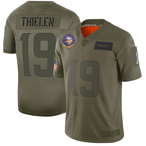 Nike Vikings #19 Adam Thielen Camo Youth Stitched NFL Limited 2019 Salute to Service Jersey