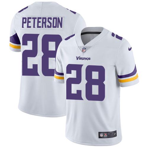 Nike Vikings #28 Adrian Peterson White Youth Stitched NFL Vapor Untouchable Limited Jersey
