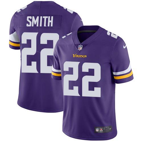 Nike Vikings #22 Harrison Smith Purple Team Color Youth Stitched NFL Vapor Untouchable Limited Jersey