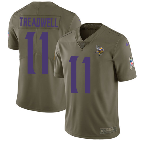 Nike Vikings #11 Laquon Treadwell Olive Youth Stitched NFL Limited 2017 Salute to Service Jersey