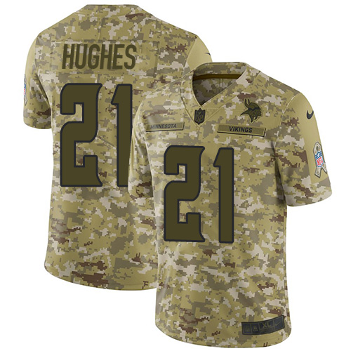 Nike Vikings #21 Mike Hughes Camo Youth Stitched NFL Limited 2018 Salute to Service Jersey