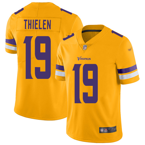Nike Vikings #19 Adam Thielen Gold Youth Stitched NFL Limited Inverted Legend Jersey