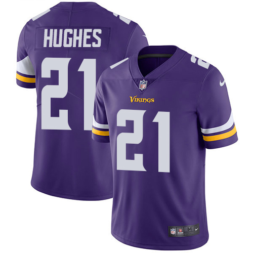 Nike Vikings #21 Mike Hughes Purple Team Color Youth Stitched NFL Vapor Untouchable Limited Jersey