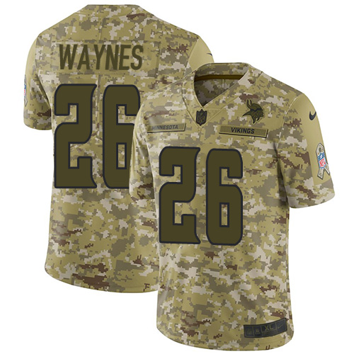 Nike Vikings #26 Trae Waynes Camo Youth Stitched NFL Limited 2018 Salute to Service Jersey