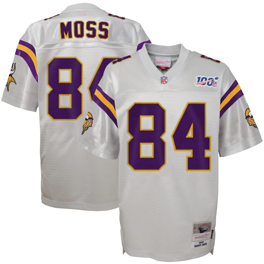 Youth Minnesota Vikings #84 Randy Moss Mitchell & Ness Platinum NFL 100 Retired Player Legacy Jersey