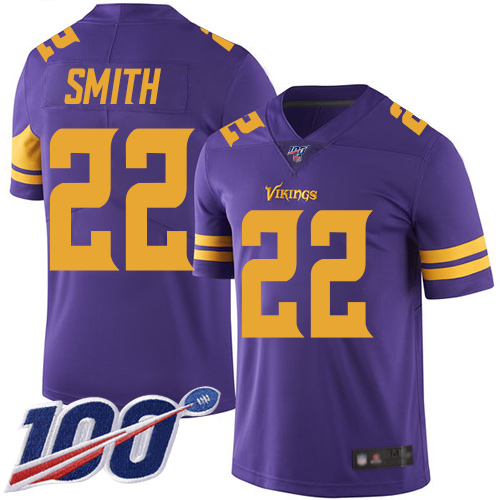 Nike Vikings #22 Harrison Smith Purple Youth Stitched NFL Limited Rush 100th Season Jersey