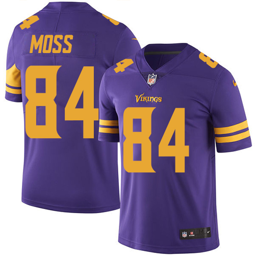 Nike Vikings #84 Randy Moss Purple Youth Stitched NFL Limited Rush Jersey