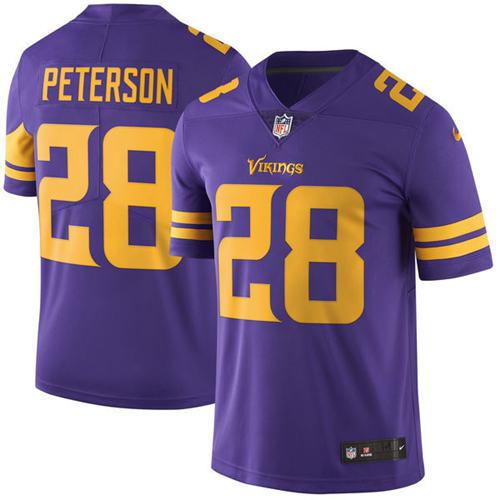 Nike Vikings #28 Adrian Peterson Purple Youth Stitched NFL Limited Rush Jersey