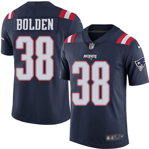 Nike Patriots #38 Brandon Bolden Navy Blue Youth Stitched NFL Limited Rush Jersey