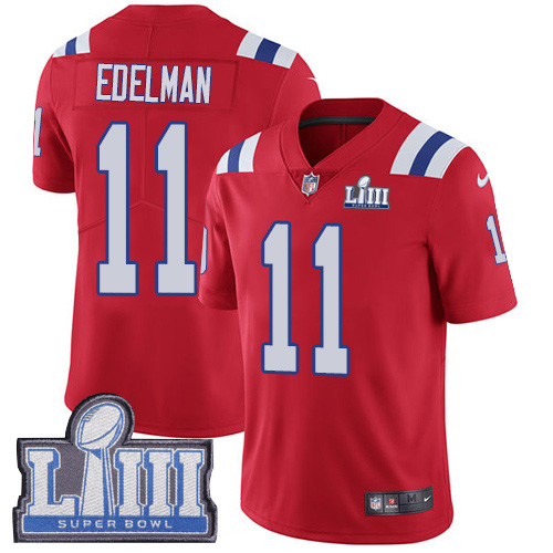 Nike Patriots #11 Julian Edelman Red Alternate Super Bowl LIII Bound Youth Stitched NFL Vapor Untouchable Limited Jersey