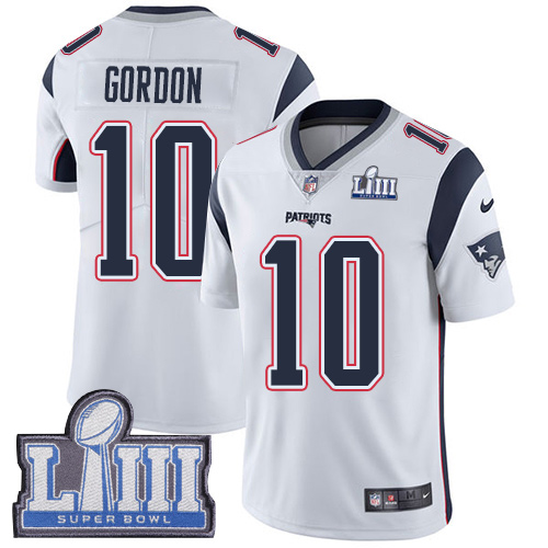 Nike Patriots #10 Josh Gordon White Super Bowl LIII Bound Youth Stitched NFL Vapor Untouchable Limited Jersey
